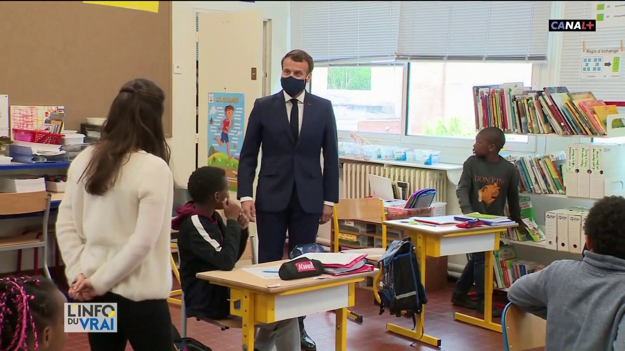 Le président a rendu visite aux enfants de soignants, élèves de l'école Ronsard à Poissy