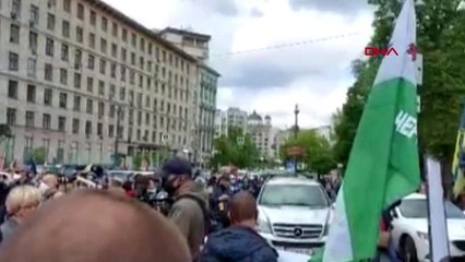 Ukrayna'da işletme sahiplerinden karantina protestosu
