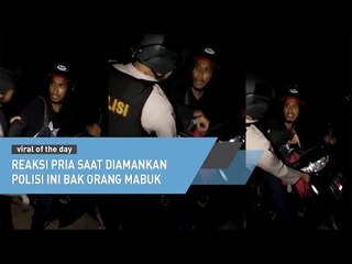 Reaksi Pria Saat Diamankan Polisi Ini Bak Orang Mabuk