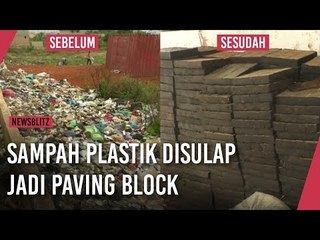 Sampah Plastik Disulap Jadi Paving Block