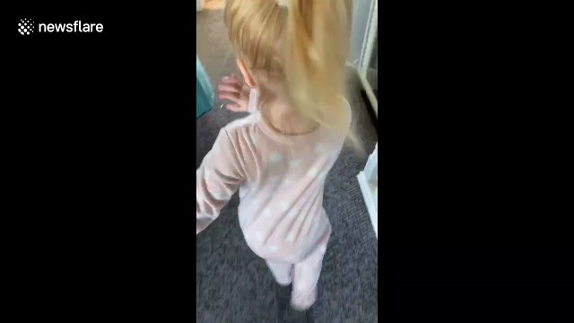 Where's his hair gone? Two-year-old's adorable reaction to her dad shaving his head