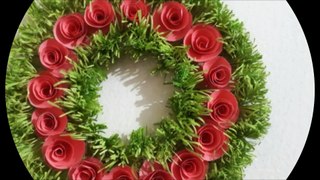 How to Make paper flower wallhanging  / paper craft  / paper wallhanging  / wall hanging