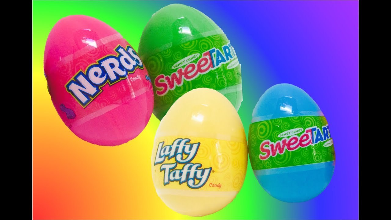 Nerds, Laffy Taffy and Sweet Tarts CANDY EASTER EGG Opening video