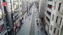 İstiklal caddesindeki yoğunluk havadan görüntülendi