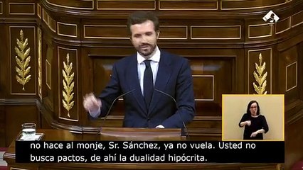 Impresionante repaso de Pablo Casado a un chulesco Pedro Sánchez