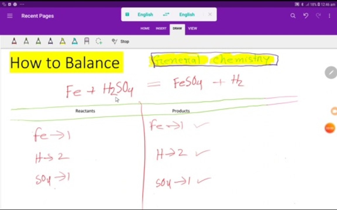 Fe+ H2SO4=FeSO4 + H2 Balanced Equation||Iron+Sulphuric acid=Iron(ii)sulphate+Hydrogen Balanced Equation