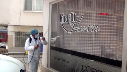 BURSA Berber, kuaför ve güzellik merkezleri dezenfekte ediliyor