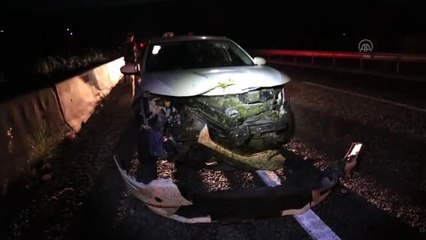 Seyir halindeki otomobil koyun sürüsüne çarptı