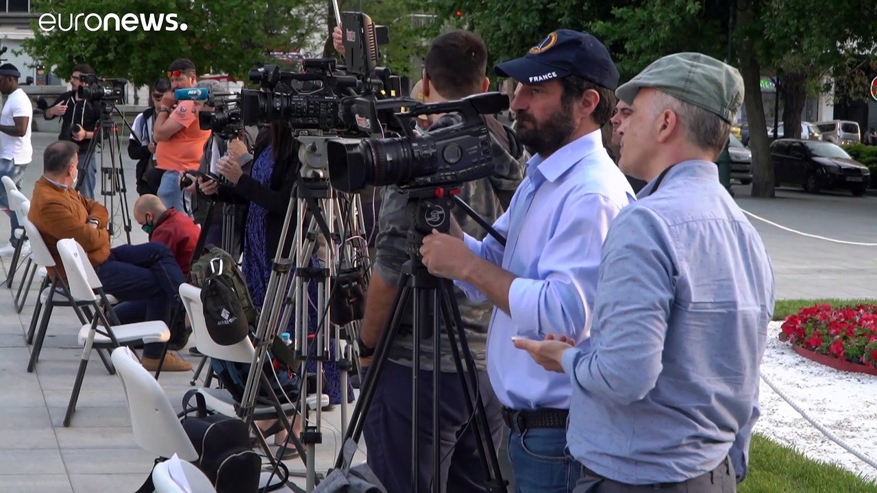 Protestaktion "leere stühle" in athen