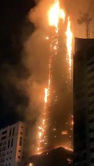 Big Fire in Sharjah Tower