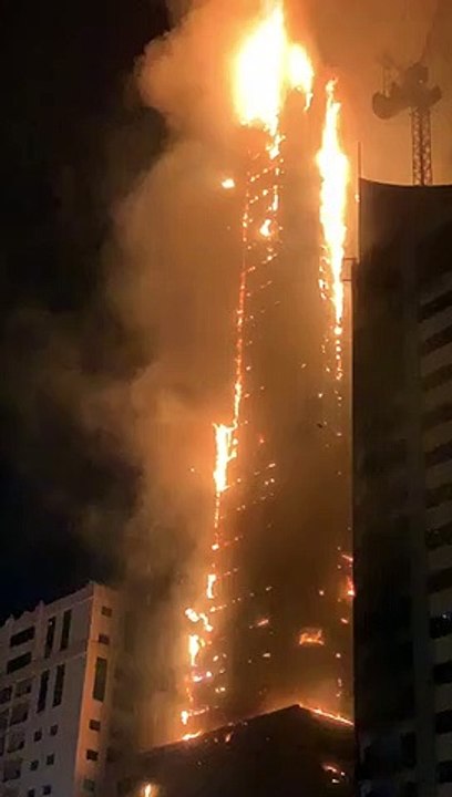 Big Fire in Sharjah Tower