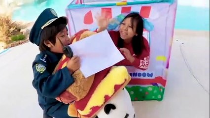 Ryan Pretend Play funny Police story helps find missing items!!