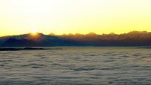 Above The Clouds - 4K - Sunrise Over The Alps - Free HD Stock Footage - No Copyright