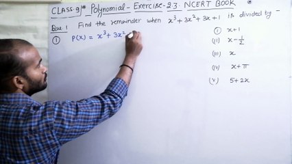 Exercise 2.3 Ncert class 9 polynomial