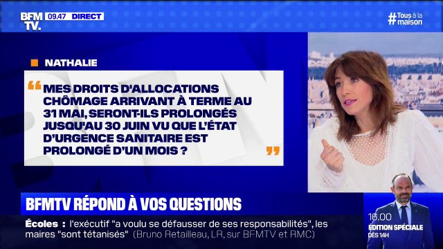 Mes droits d'allocation chômage prennent fin le 31 mai, seront-ils prolongés d'un mois vu que l'état d'urgence sanitaire l'est également ?