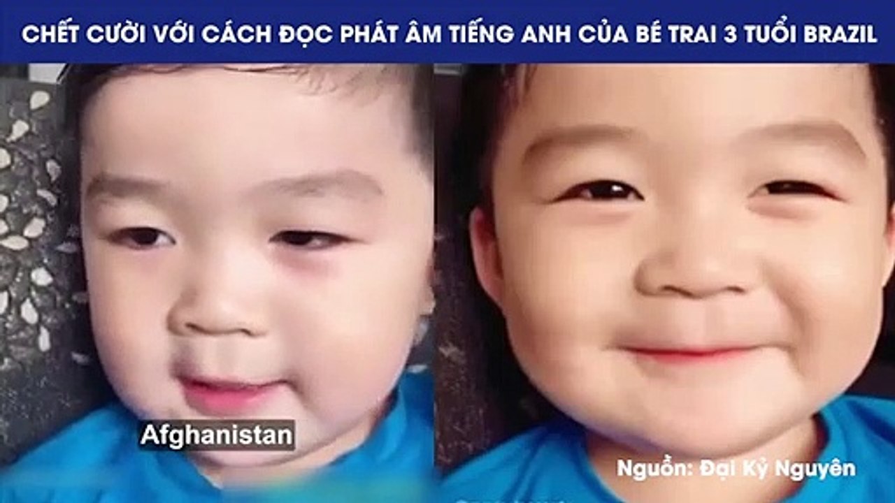 CHẾT CƯỜI VỚI CÁCH ĐỌC PHÁT ÂM TIẾNG ANH CỦA BÉ TRAI 3 TUỔI BRAZIL