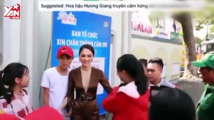 Hương Giang chạy thoát thân trong vòng vây của fan