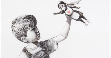 L'artiste Banksy rend hommage aux soignants britanniques dans sa dernière œuvre