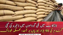 90,000 sacks of wheat recovered, Stored in private warehouses in Larkana