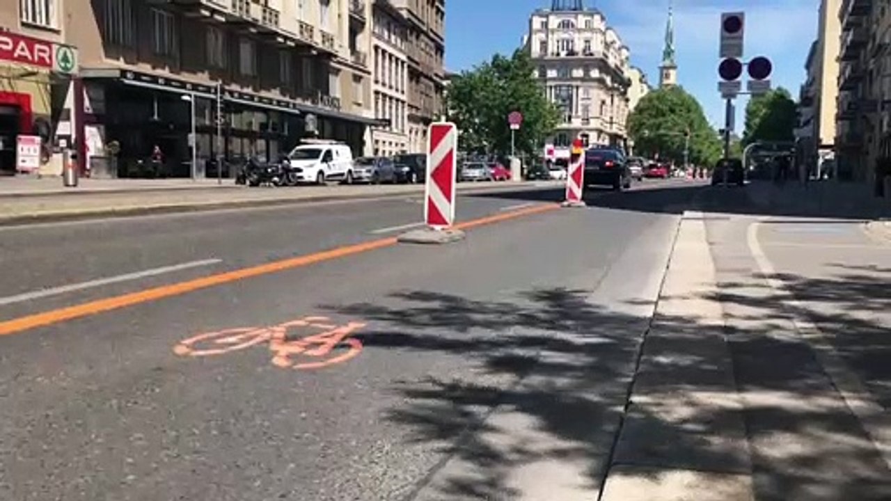 Pop-up-Radweg in der Praterstraße