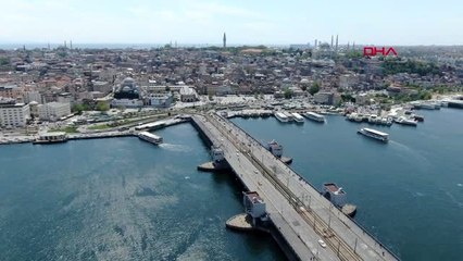 EMİNÖNÜ'NDEKİ YOĞUNLUK HAVADAN GÖRÜNTÜLENDİ