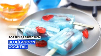 Beat the heat with blue lagoon cocktail popsicles!