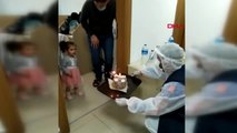 ÇANKIRI Ailesiyle karantinada olan Elif Naz'a doğum günü sürprizi