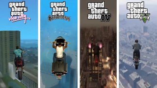 Jumping From the Highest Buildings in MOTORCYCLES - GTA Games (2002-2019)