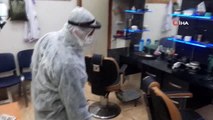 Afyonkarahisar'da berber ve kuaför salonları ücretsiz dezenfekte ediliyor