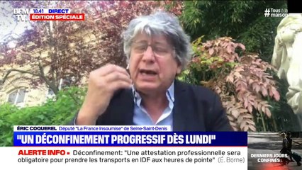 Eric Coquerel: "On va forcer les gens à prendre les transports en commun pour aller travailler et les masques sont payants"