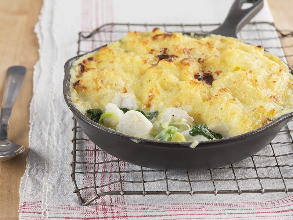 Pastel de pescado al gratén