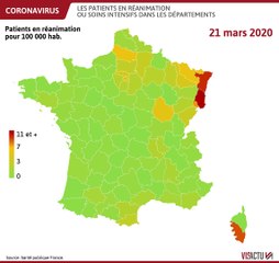 Vidéo : les patients en réanimation dans les départements du 18 mars au 6 mai