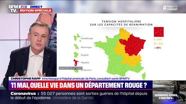 J'ai des patients qui sont hospitalisés depuis huit semaines. Christophe Rapp, infectiologue à l'hôpital américain de Paris explique le désengorgement lent des hôpitaux