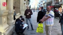 Beyoğlu'nda maskesiz dolaşanlara ceza kesildi! Vatandaşlar itiraz etti