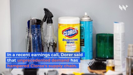 Télécharger la video: Clorox Disinfecting Cleaners Won't Be Fully Stocked Until Summer, Says CEO