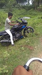 Pulsar 220 cc bike fall in pond