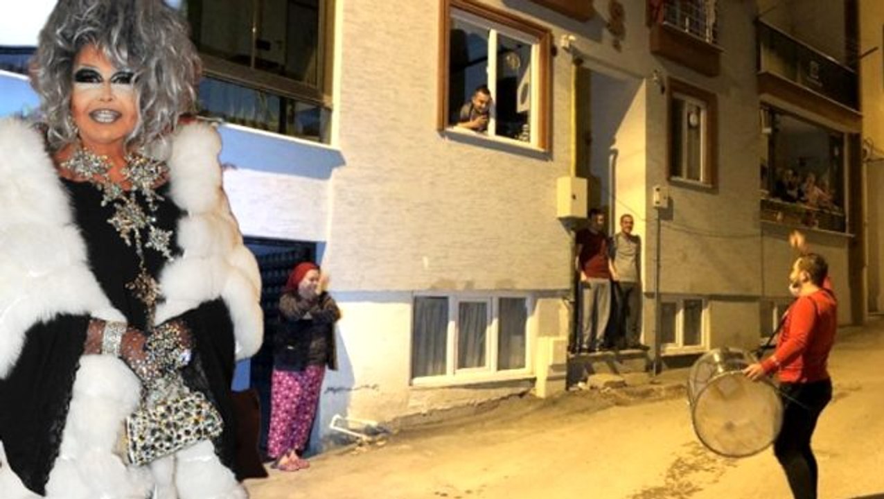 Gönüllü olarak sokağa çıkan davulcu, vatandaşları Bülent Ersoy şarkılarıyla sahura kaldırdı