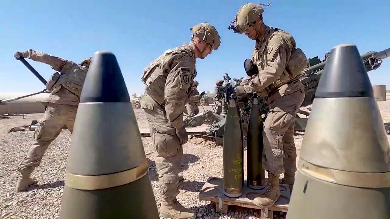U.S. Soldiers Fire the M777 Howitzer - Iraq - March 2 - 2020