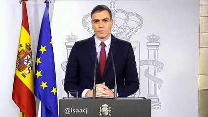 Pedro Sanchez dando su habitual homilía sobre el coronavirus