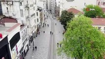 '3 metre kuralı' sonrası İstiklal Caddesi havadan görüntülendi