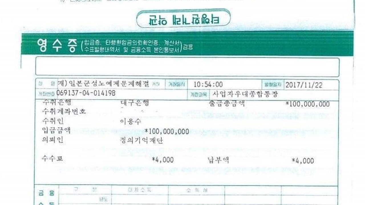 정의기억연대, 후원금 영수증 공개..."이용수 할머니에게 1억 원" / YTN