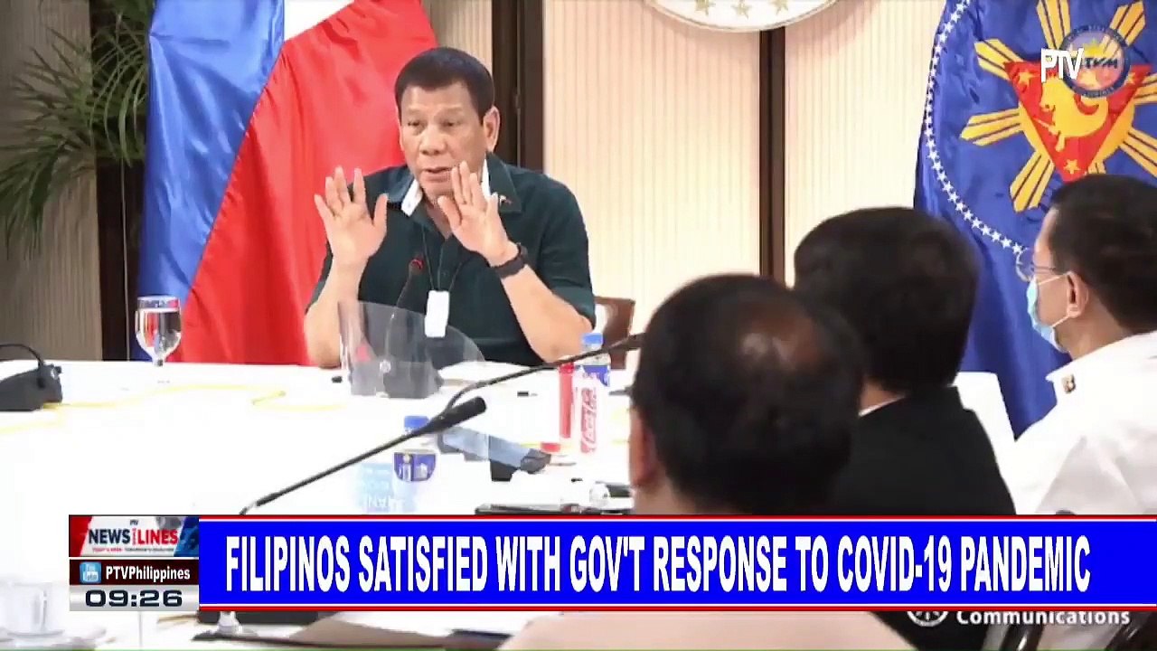 Filipinos satisfied with gov't response to CoVID-19 pandemic