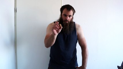 Cracking, opening a walnut with my left fist in one time