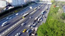 İstanbul’da sokağa çıkma yasağı öncesi trafik yoğunluğu!