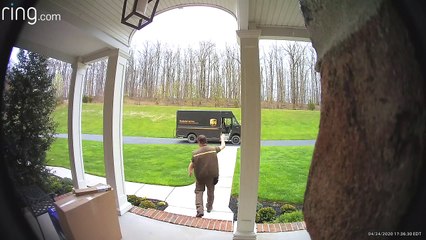 UPS Delivery Driver Trips on Stairs
