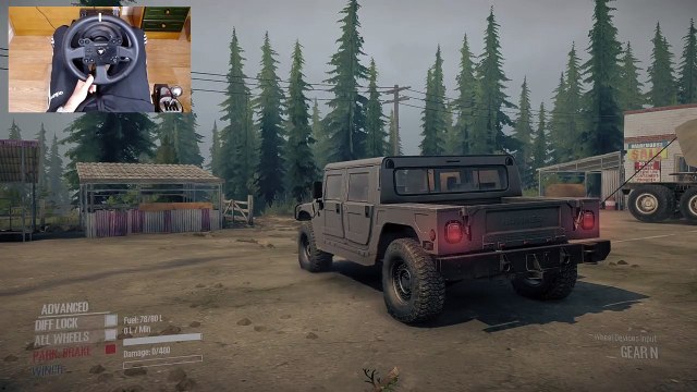 SPINTIRES MUDRUNNER AMERICAN WILDS - HUMMER H1 - OFF-ROAD with THRUSTMASTER TX + TH8A -