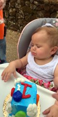 Baby Sleeps Through Birthday Celebration