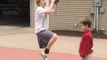 Boy Accidentally Hits Kid's Face With his Crotch While Trying to Take Slam Dunk By Jumping Over Him
