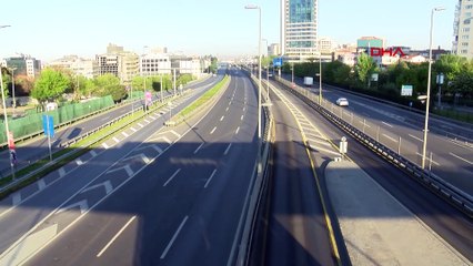 Yasağın ilk gününde yollar boş kaldı