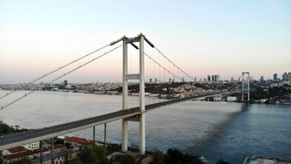 Kısıtlama sonrası 15 Temmuz Şehitler Köprüsü havadan görüntülendi